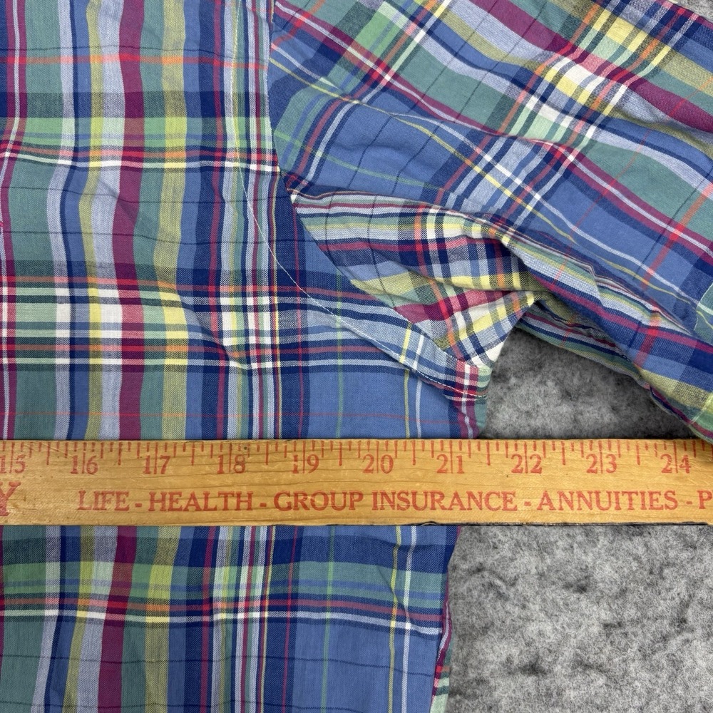 Vintage Ralph‎ Lauren Classic Fit Madras Plaid Button Down Shirt Mens Medium - Picture 4 of 7